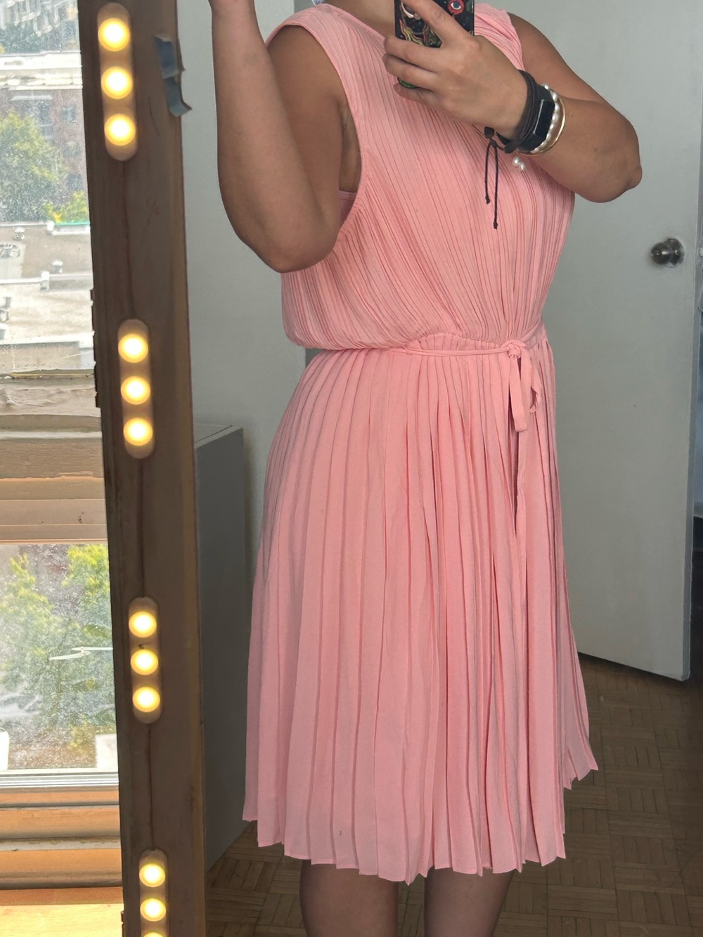Addition Elle Montreal 1980 NWT Pleated Blush Pink Midi Dress Size 14